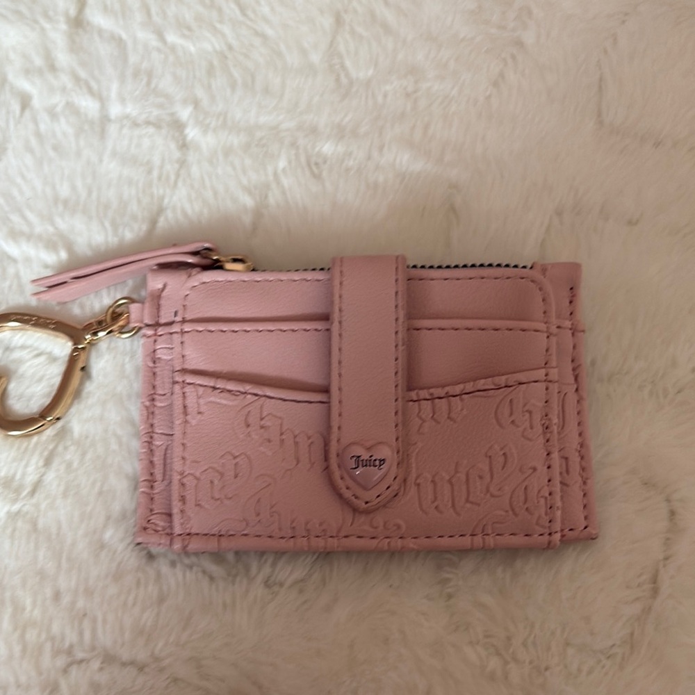 Juicy Couture Blush Card Wallet with Gold Accents